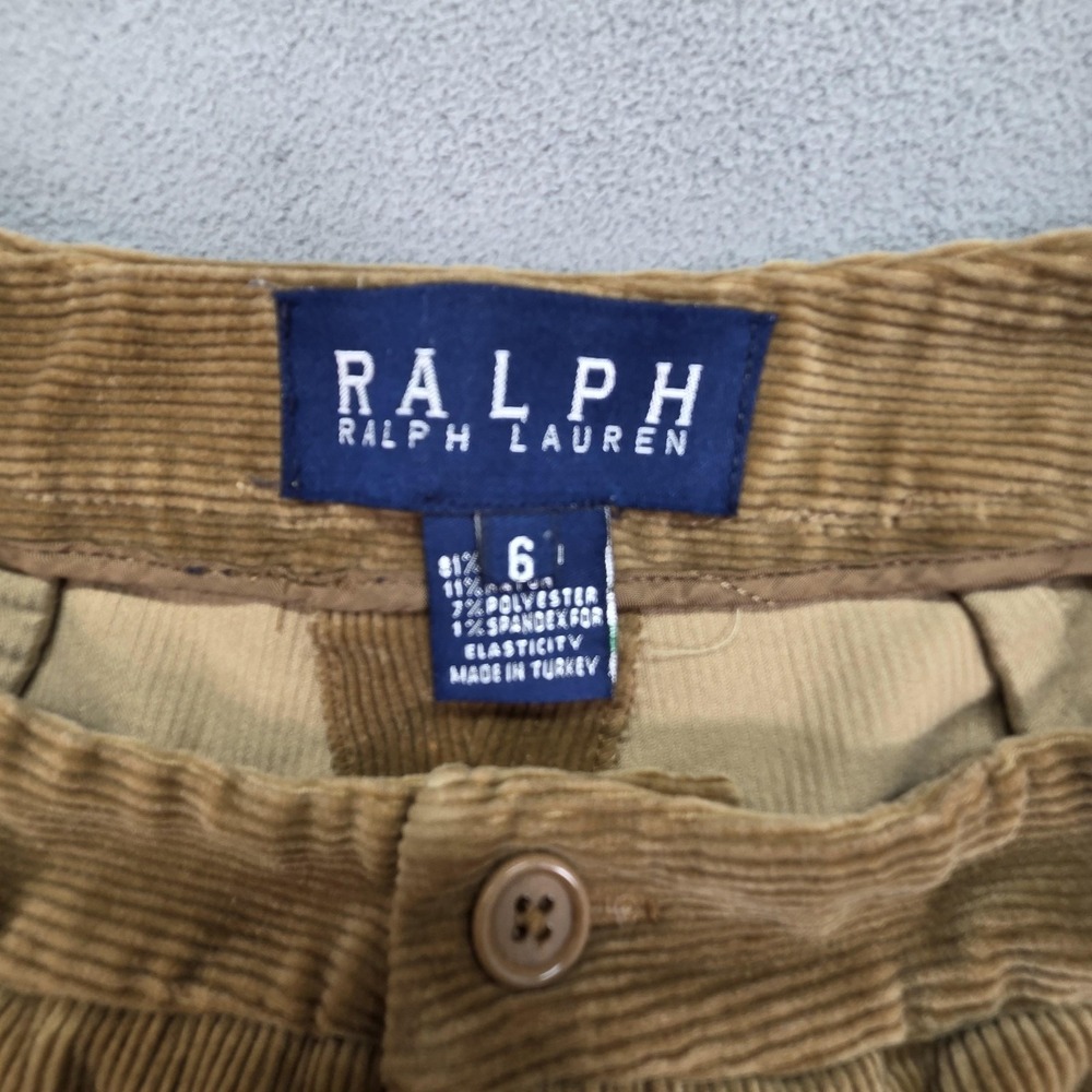 Ralph Lauren Pants Womens 6 Brown Corduroy Straight Leg Stretch Pockets - Picture 9 of 11